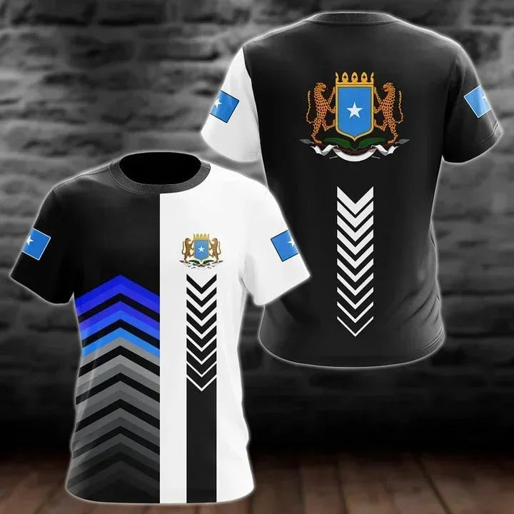 Somali Flag Graphic T Shirts Summer Soccer Sport Unisex Short S Sleeved T-shirt Casual Somalis Badge Baati Mens Designer Clothes