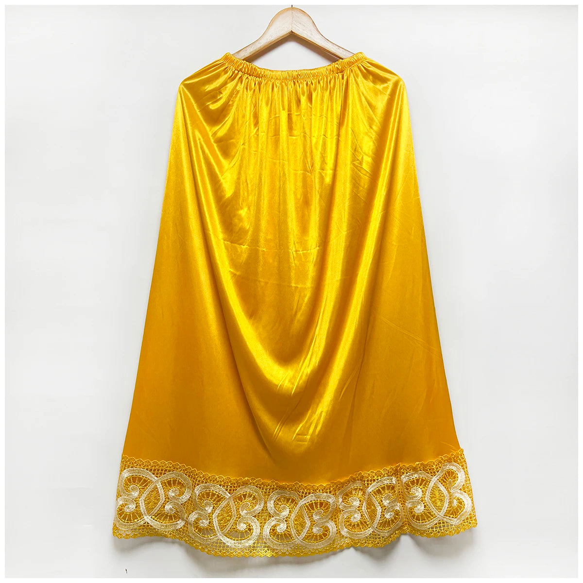2025 Latest Comfort Women's Relaxed Long Skirt Lace Knee Length Elastic High Waist Flared Pleated Swing Skirt Cool Summer Dress