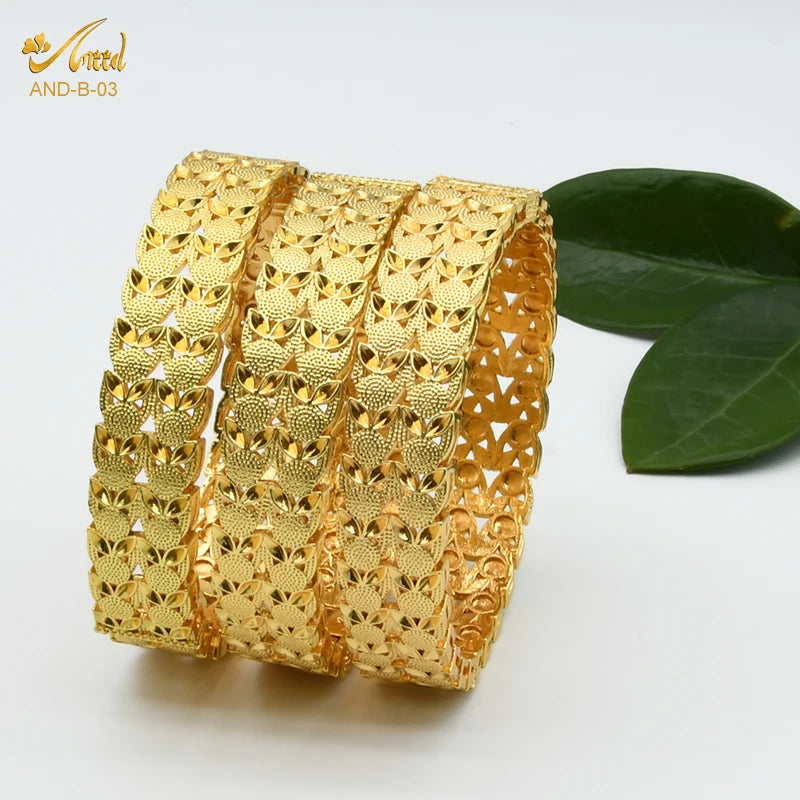 Dubai Bangles For Women Middle East Gold Color Bangle Ethiopian Saudi Arab Bracelet Wedding Bride Jewelery African Birthday Gift