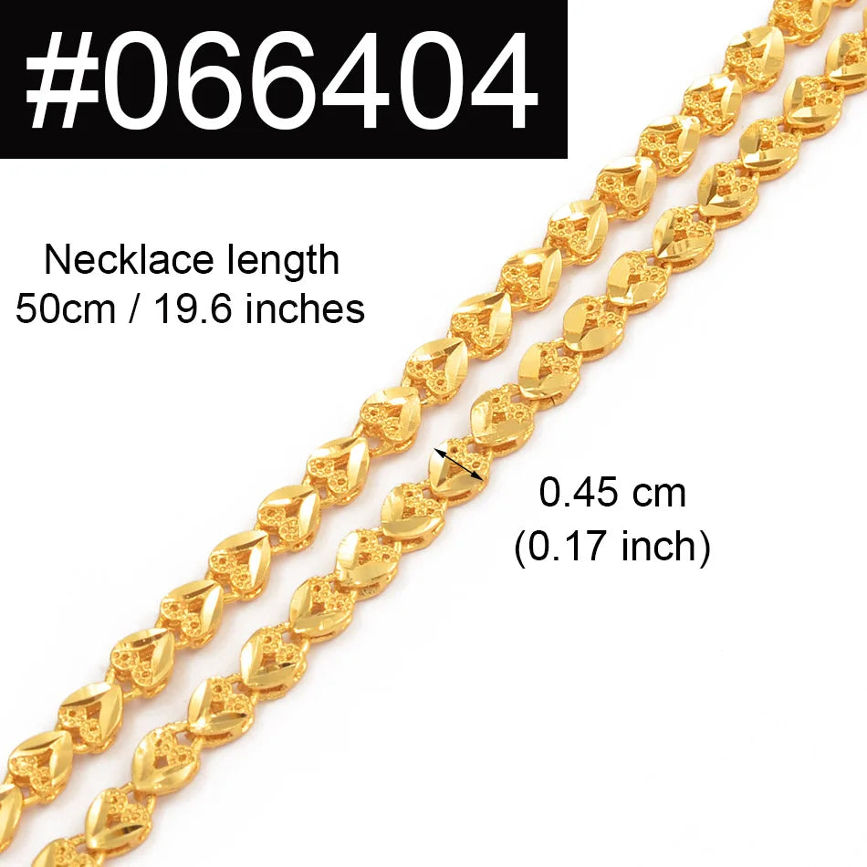 Anniyo Gold Color Chain Necklaces for Women Girls Dubai Africa Party Jewelry Arab Ethiopian Bead Chain Jewellery #066304