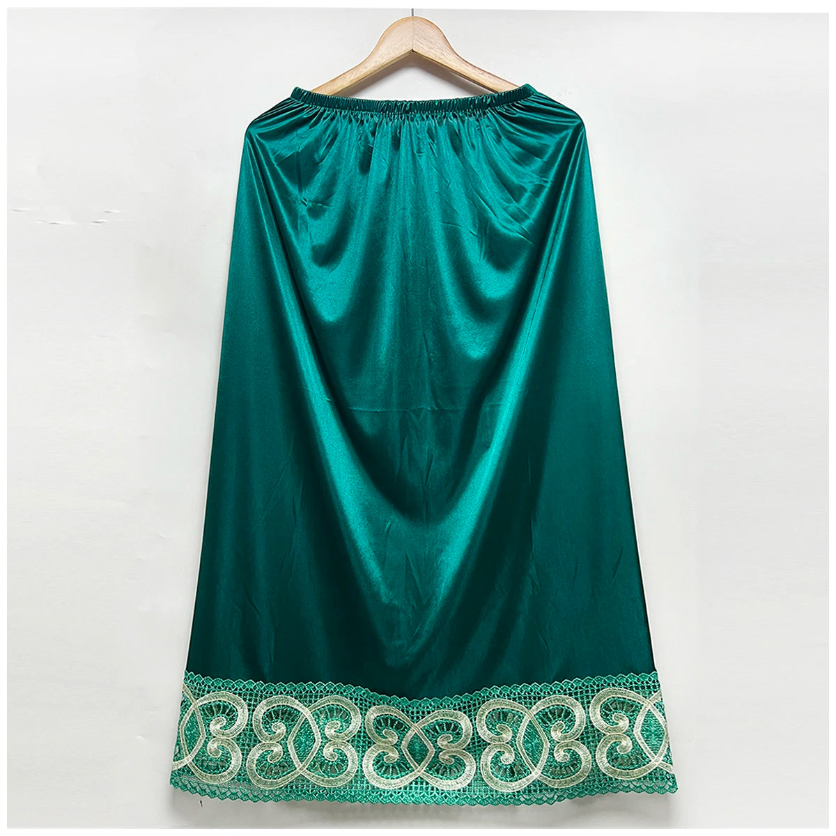 2025 Latest Comfort Women's Relaxed Long Skirt Lace Knee Length Elastic High Waist Flared Pleated Swing Skirt Cool Summer Dress