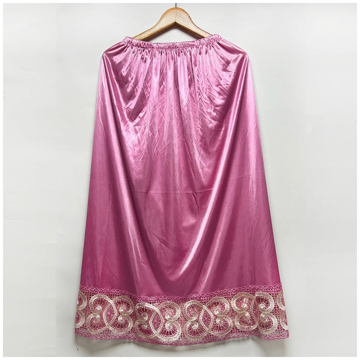 2025 Latest Comfort Women's Relaxed Long Skirt Lace Knee Length Elastic High Waist Flared Pleated Swing Skirt Cool Summer Dress