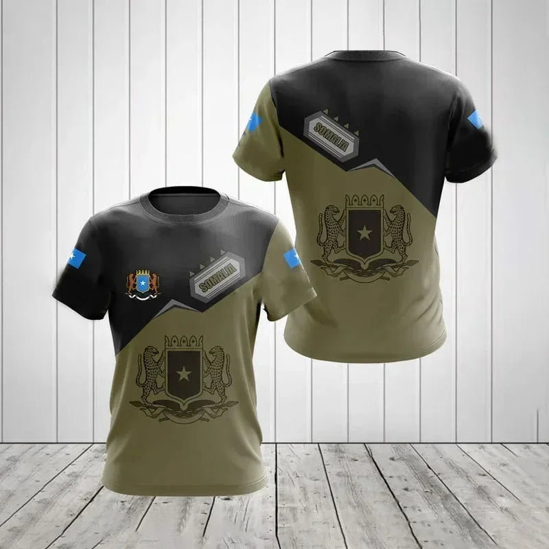 Somali Flag Graphic T Shirts Summer Soccer Sport Unisex Short S Sleeved T-shirt Casual Somalis Badge Baati Mens Designer Clothes