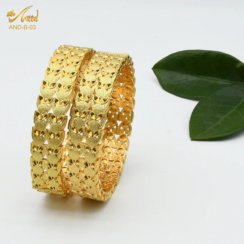 Dubai Bangles For Women Middle East Gold Color Bangle Ethiopian Saudi Arab Bracelet Wedding Bride Jewelery African Birthday Gift