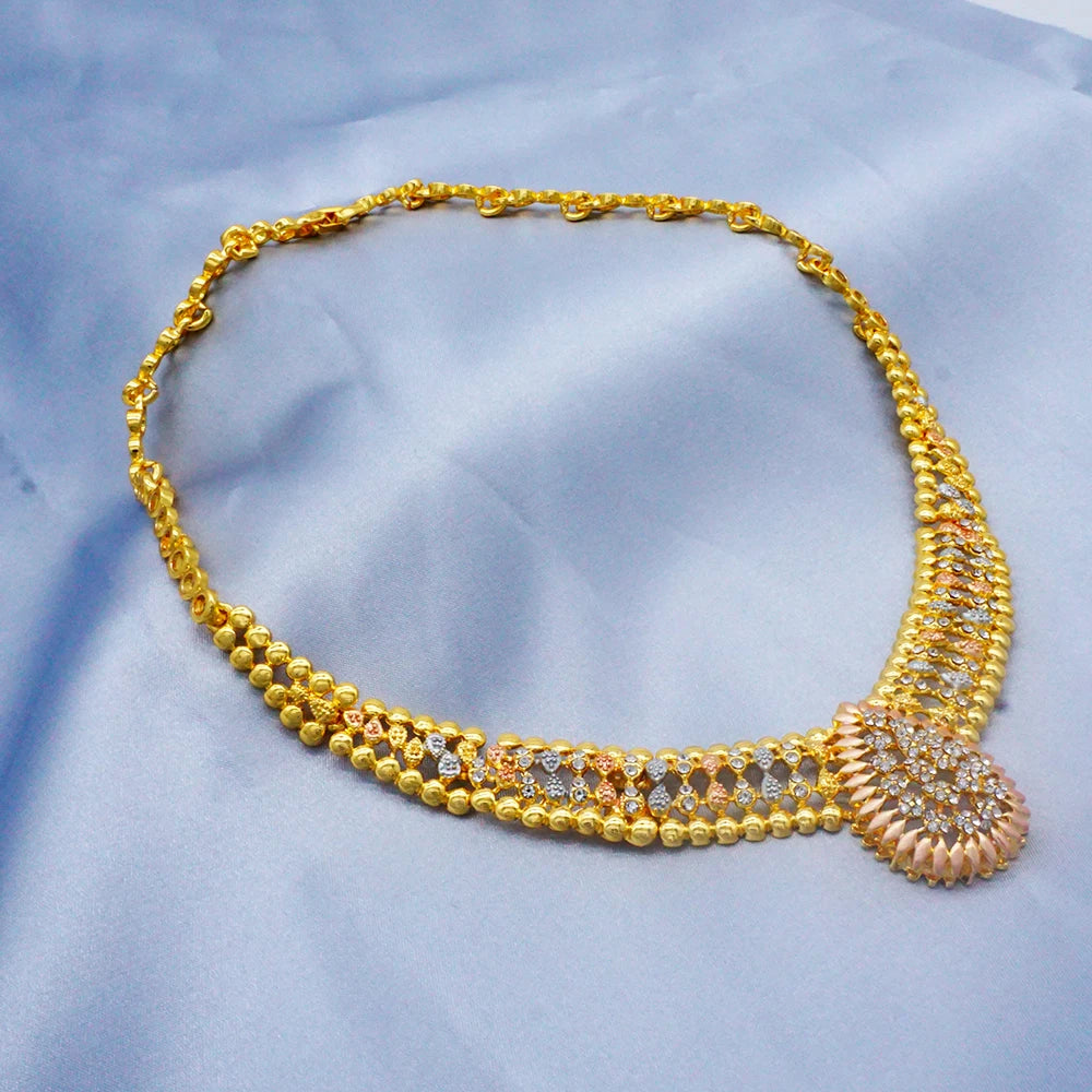 Dubai Gold Color Jewelry Sets For Women Dubai African Jewelry Set Bride Earrings Rings Nigerian Wedding Jewelery Set