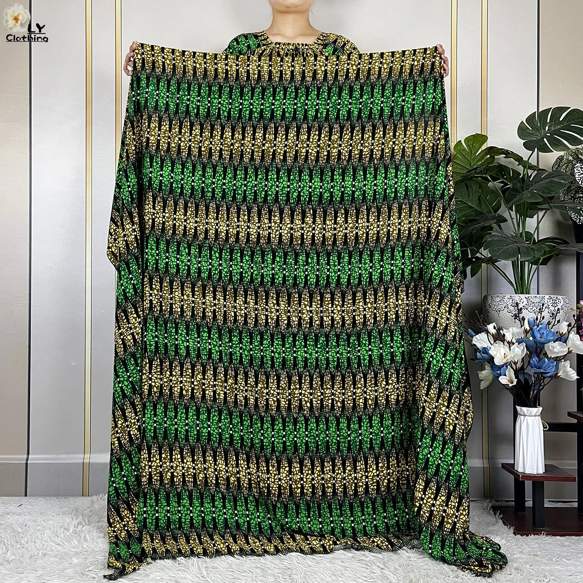2024 New Muslim Dubai Fashion Women Cotton Dresse With Big Scarf For Women Maxi Summer Short Sleeve Loose African Abaya Clothing