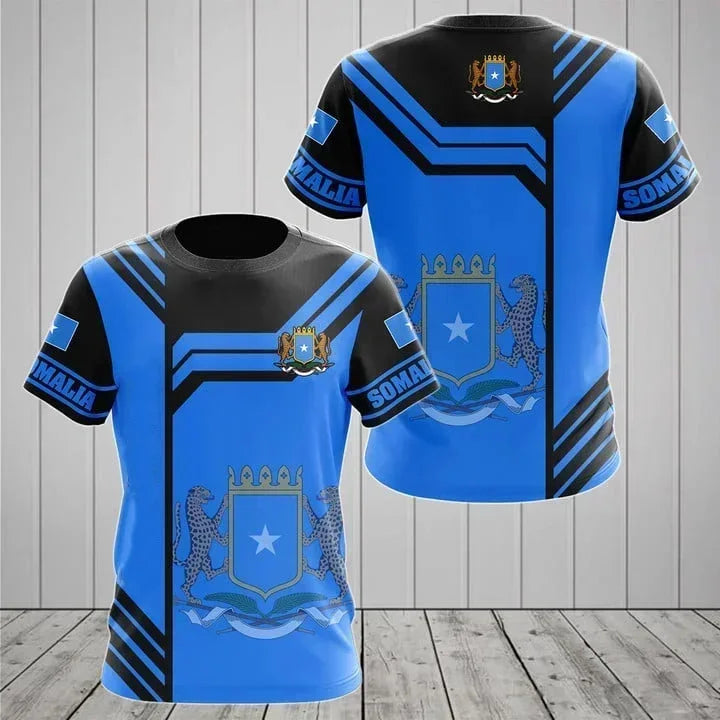 Somali Flag Graphic T Shirts Summer Soccer Sport Unisex Short S Sleeved T-shirt Casual Somalis Badge Baati Mens Designer Clothes