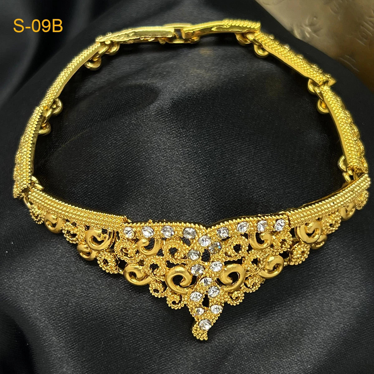 XUHUANG Luxury Crystal Gold Color Necklace Sets For Women Wedding Dubai African Jewelry Set Indian Jewellery Anniversary Gifts