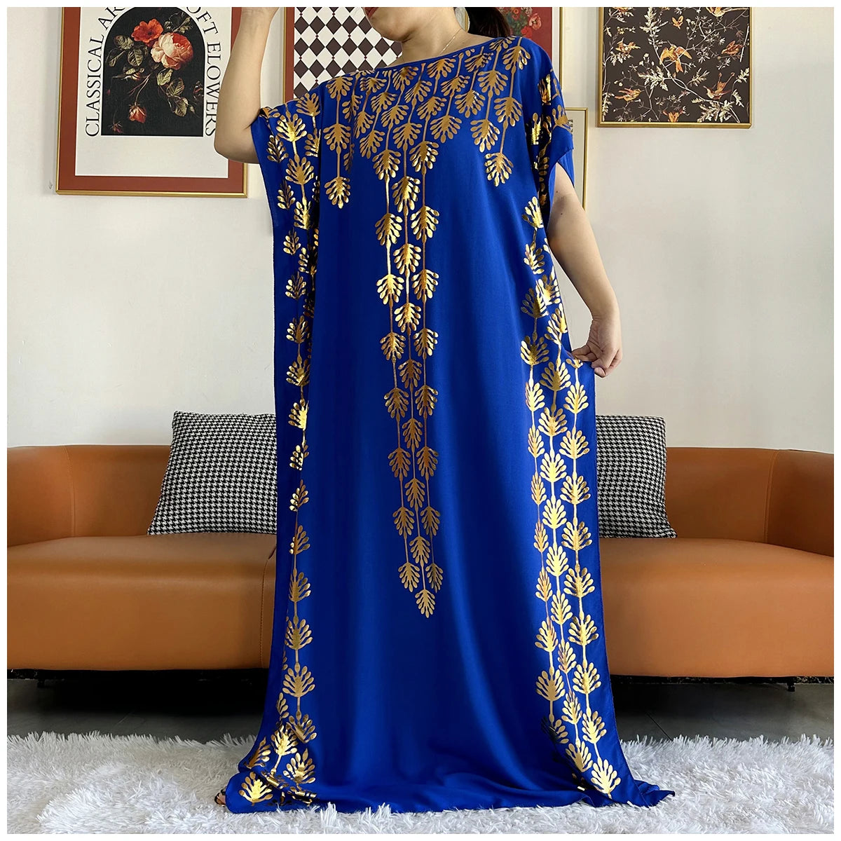 Muslim Abayas For Women Dubai Stretch Print Hot Stamping Loose Fit Elegant Dresses Caftan Marocain Femme Robe With Headscarf