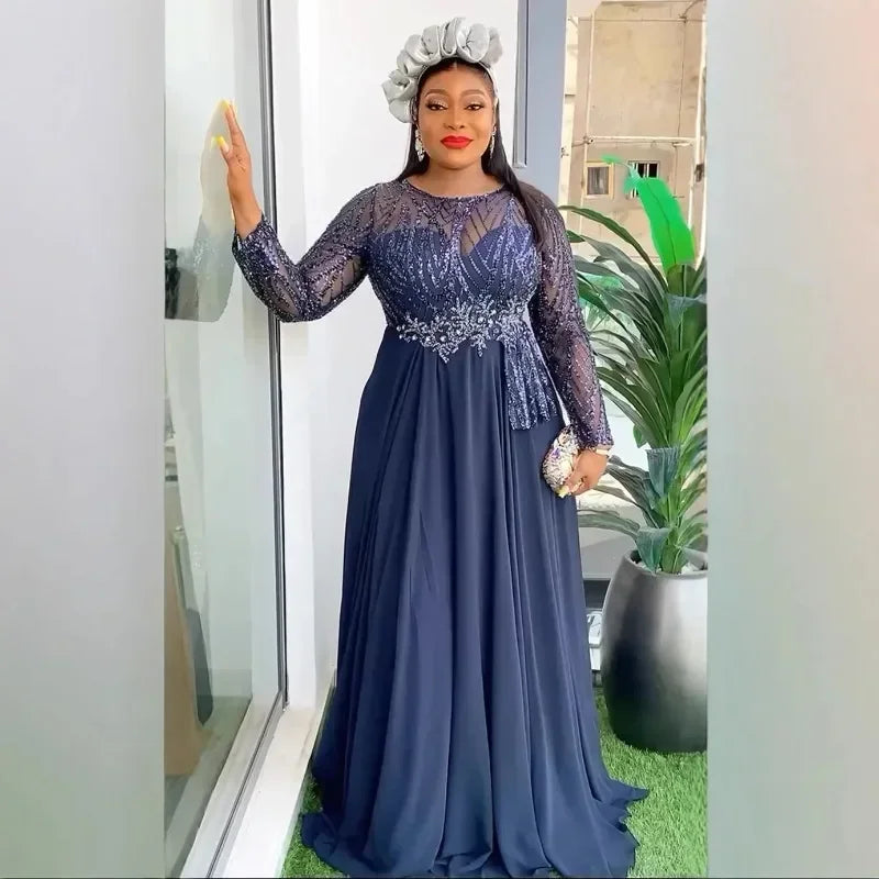 Africa Clothing Elegant African Dresses for Women 2025 Spring Plus Size Wedding Party Long Dress Dashiki Ankara Outfits Robe