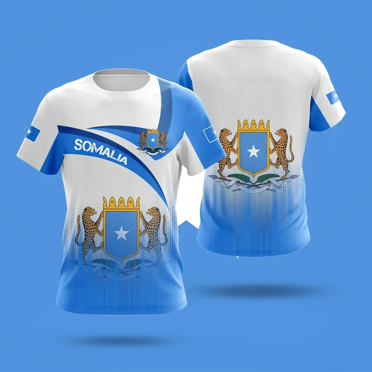 Somali Flag Graphic T Shirts Summer Soccer Sport Unisex Short S Sleeved T-shirt Casual Somalis Badge Baati Mens Designer Clothes