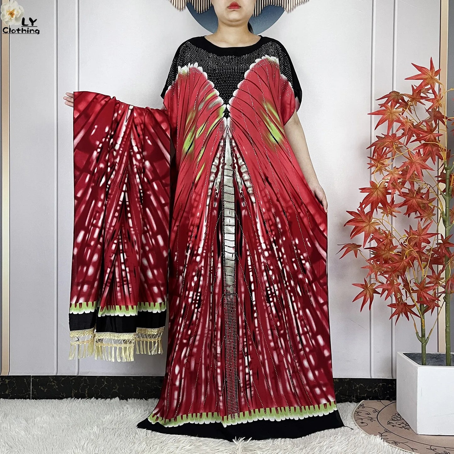 2024 Latest Muslim Sets Women Clothing Cotton Floral Loose Dashiki Long Dress African Abaya Dubai Traditional Islamic Clothing