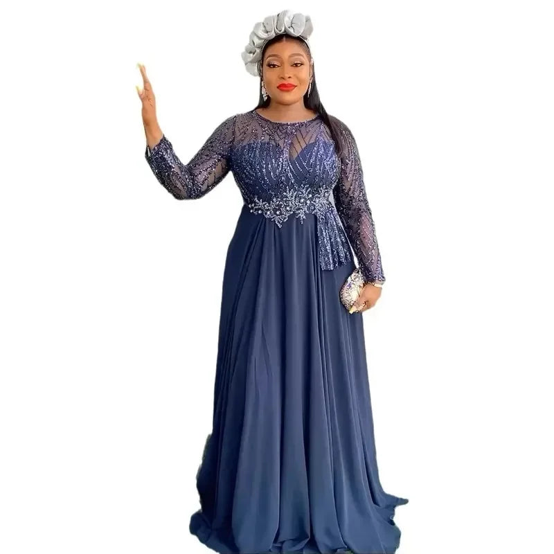Africa Clothing Elegant African Dresses for Women 2025 Spring Plus Size Wedding Party Long Dress Dashiki Ankara Outfits Robe