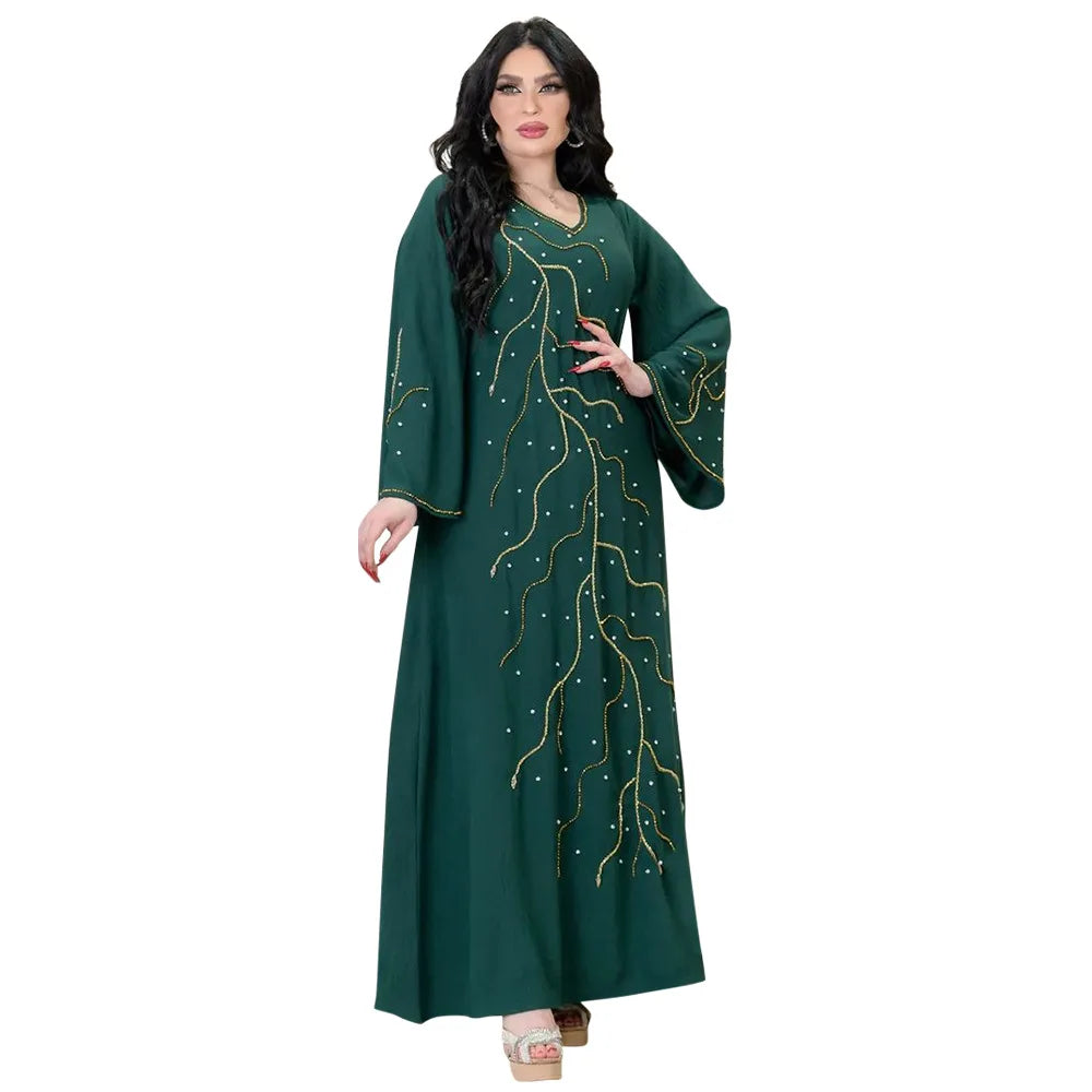 Caftan Eid Elegant Muslim Women Dress Ramadan Party Dubai Abaya Turkey Islam Long Evening Dresses Musulmane Elegant Vestidos