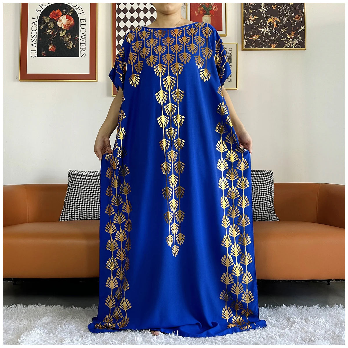 Muslim Abayas For Women Dubai Stretch Print Hot Stamping Loose Fit Elegant Dresses Caftan Marocain Femme Robe With Headscarf