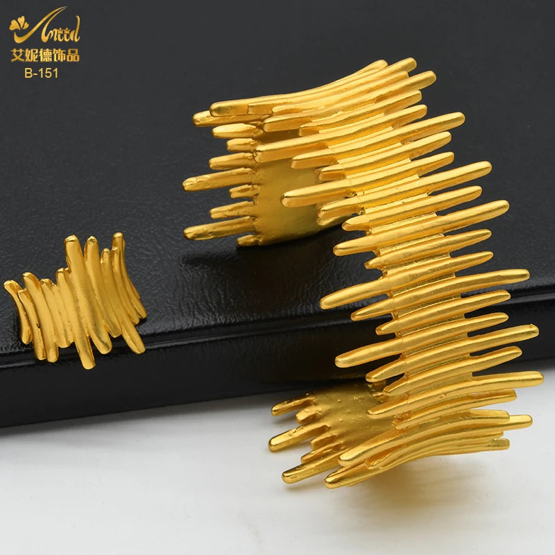 ANIID Dubai 2022 New Luxury Female Gold Color Bangles For Women Nigerian Wedding Jewelry Gifts African Bijoux Bracelet Jewellery