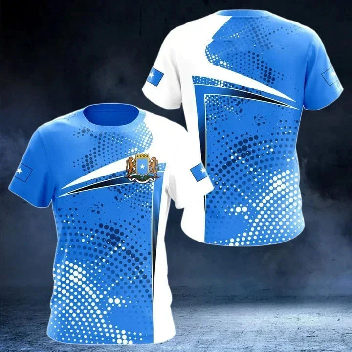 Somali Flag Graphic T Shirts Summer Soccer Sport Unisex Short S Sleeved T-shirt Casual Somalis Badge Baati Mens Designer Clothes