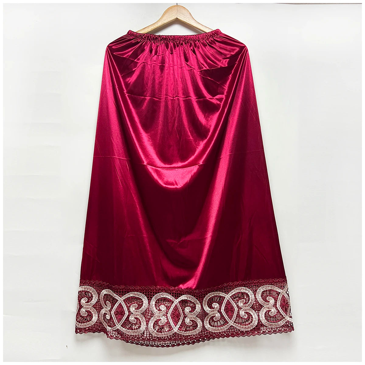2025 Latest Comfort Women's Relaxed Long Skirt Lace Knee Length Elastic High Waist Flared Pleated Swing Skirt Cool Summer Dress