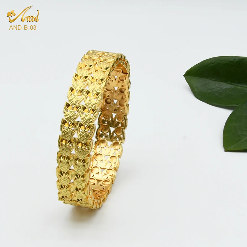 Dubai Bangles For Women Middle East Gold Color Bangle Ethiopian Saudi Arab Bracelet Wedding Bride Jewelery African Birthday Gift