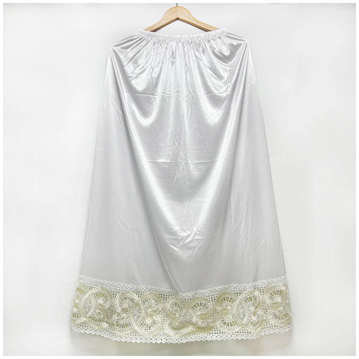 2025 Latest Comfort Women's Relaxed Long Skirt Lace Knee Length Elastic High Waist Flared Pleated Swing Skirt Cool Summer Dress