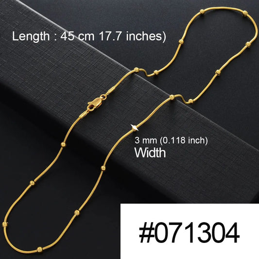 Anniyo Gold Color Chain Necklaces for Women Girls Dubai Africa Party Jewelry Arab Ethiopian Bead Chain Jewellery #066304