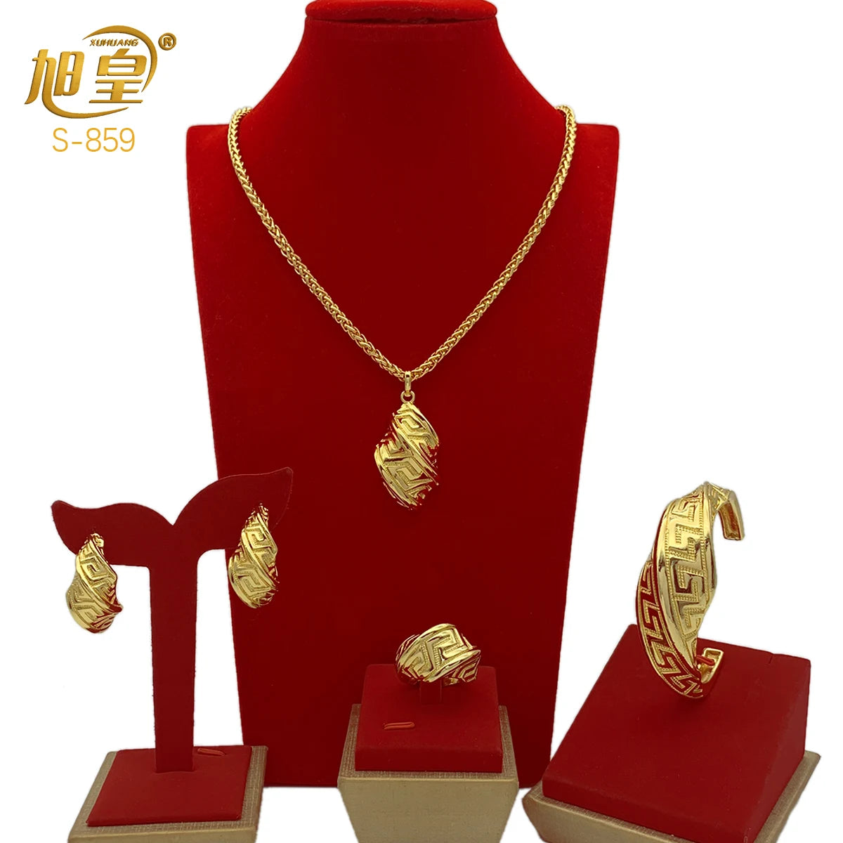 Luxury Nigerian Jewelry Set Wedding For Women Dubai 24K Gold Color Jewelery African Charm Designer Earrings Bridal Necklace