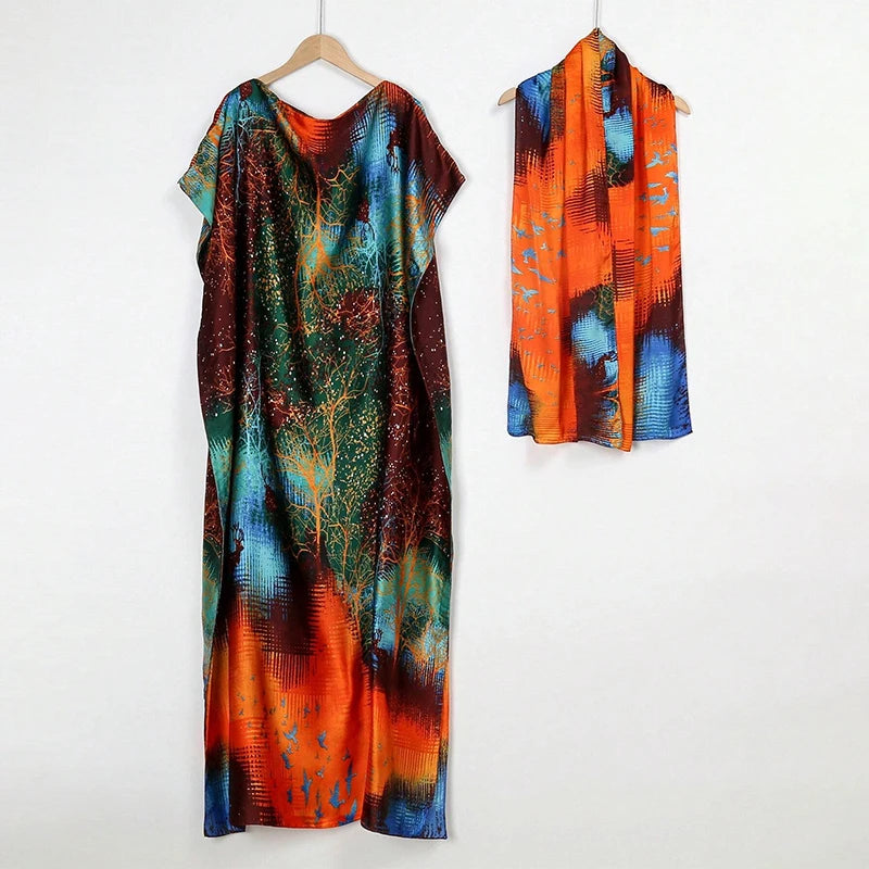 Middle Eastern Women And Clothing, Muslim Robe, Malay Indonesian Dress Printed Sleeveless Elegant Robe