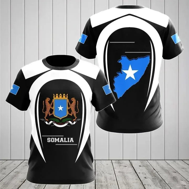 Somali Flag Graphic T Shirts Summer Soccer Sport Unisex Short S Sleeved T-shirt Casual Somalis Badge Baati Mens Designer Clothes