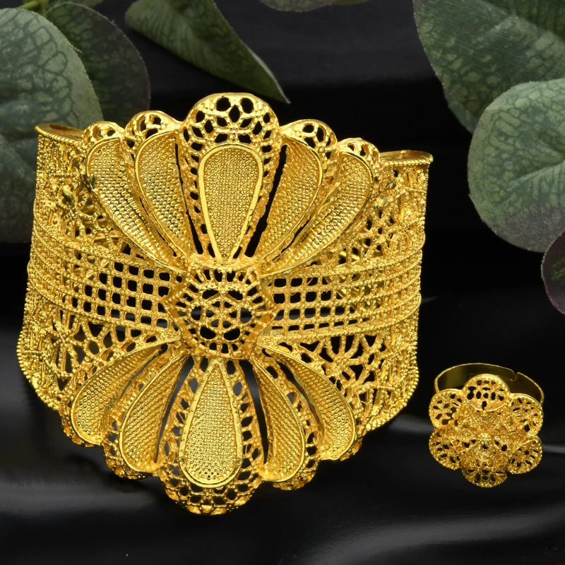 ANIID Dubai 2022 New Luxury Female Gold Color Bangles For Women Nigerian Wedding Jewelry Gifts African Bijoux Bracelet Jewellery