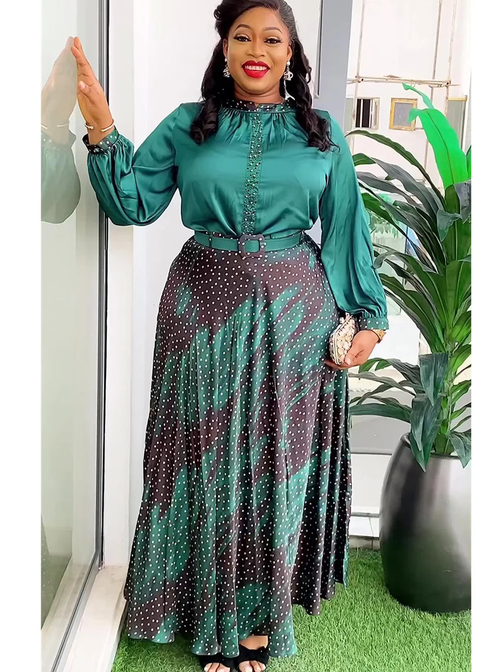 African Clothes for Women 2 PCS Sets Tops And Skirts Suits Dashiki Ankara Turkey Outfit Robe Plus Size Wedding Party Dresses
