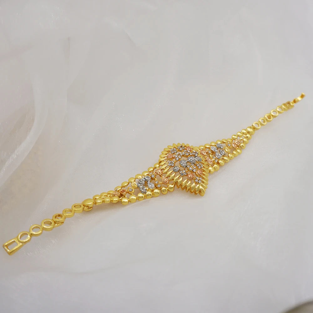Dubai Gold Color Jewelry Sets For Women Dubai African Jewelry Set Bride Earrings Rings Nigerian Wedding Jewelery Set