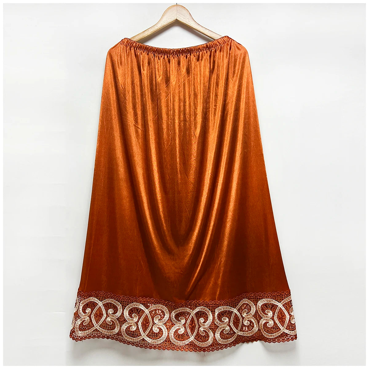 2025 Latest Comfort Women's Relaxed Long Skirt Lace Knee Length Elastic High Waist Flared Pleated Swing Skirt Cool Summer Dress
