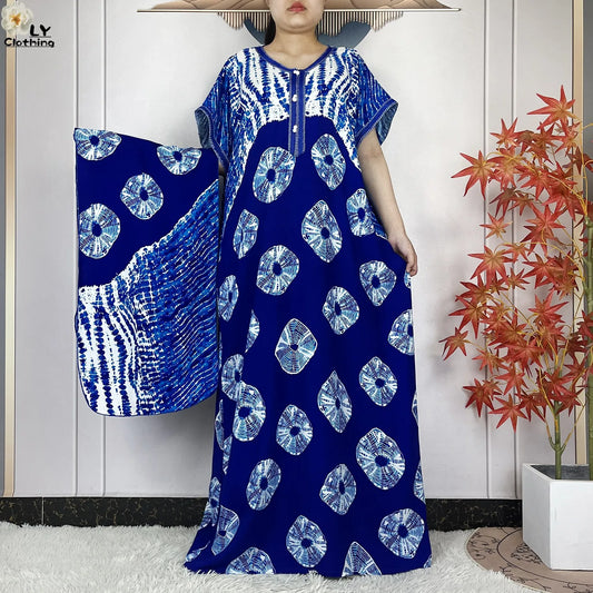 New Style African Abaya Fashion Clothes Summer Short Sleeve Dashiki Dresses Loose Boubou Maxi African Islam Women Casual Dress