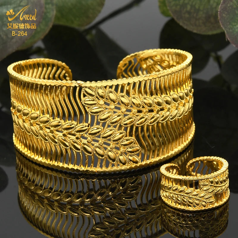 ANIID Dubai 2022 New Luxury Female Gold Color Bangles For Women Nigerian Wedding Jewelry Gifts African Bijoux Bracelet Jewellery