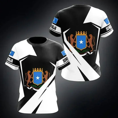 Somali Flag Graphic T Shirts Summer Soccer Sport Unisex Short S Sleeved T-shirt Casual Somalis Badge Baati Mens Designer Clothes