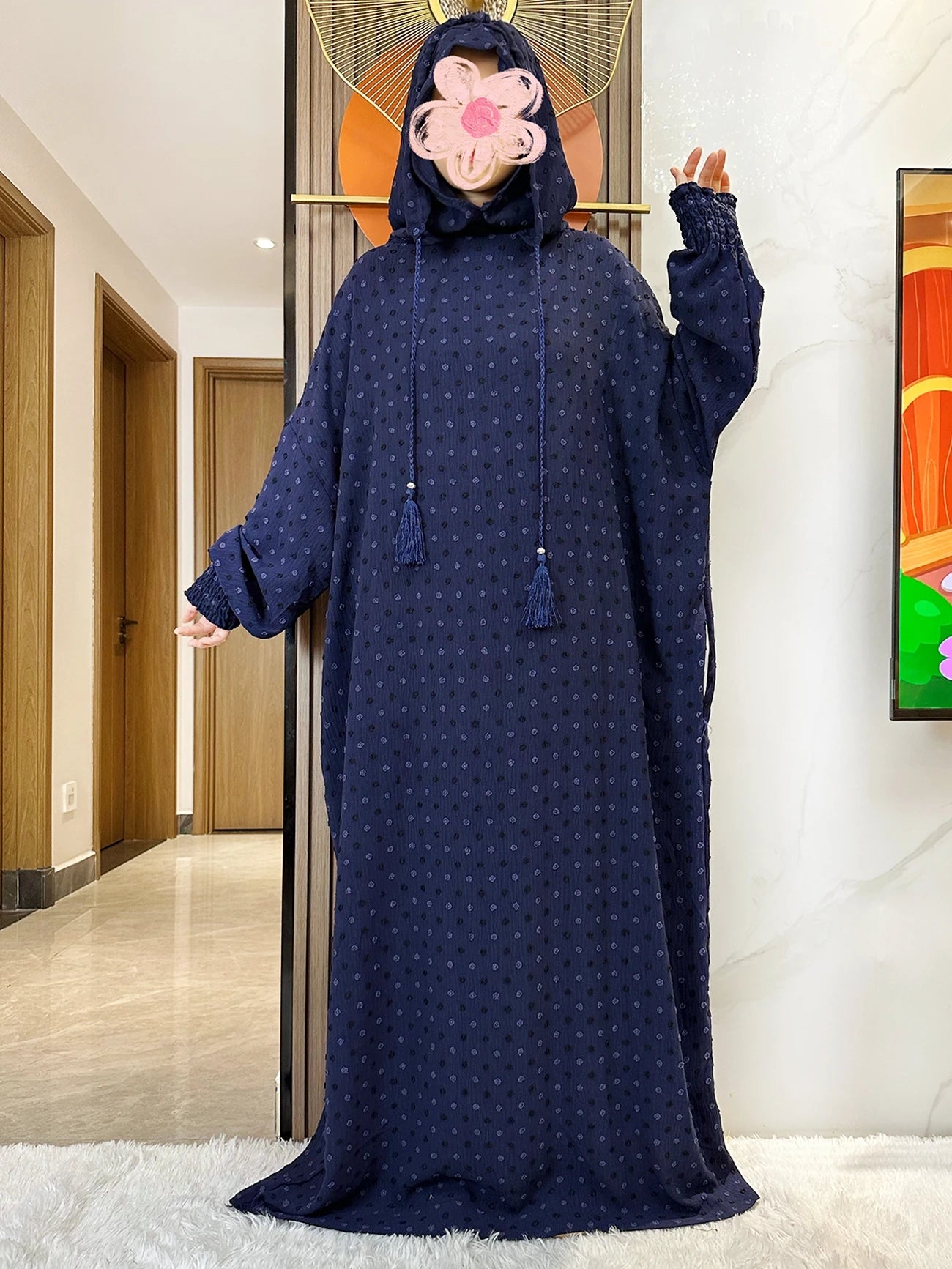Latest Ramadan Soft Cotton Prayer Abaya Double Hats Dubai Turkey Islam Prayer Clothes Fabric Dresses Islam Women Dress Kaftan
