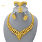 XUHUANG Luxury Crystal Gold Color Necklace Sets For Women Wedding Dubai African Jewelry Set Indian Jewellery Anniversary Gifts