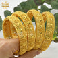 Dubai Bangles For Women Middle East Gold Color Bangle Ethiopian Saudi Arab Bracelet Wedding Bride Jewelery African Birthday Gift