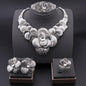 Fashion African Jewellery Set Dubai Gold Color Jewelry Sets Women Customer Nigerian Wedding Flower Design Gift