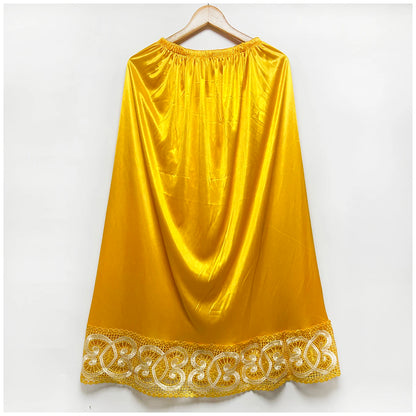 2025 Latest Comfort Women's Relaxed Long Skirt Lace Knee Length Elastic High Waist Flared Pleated Swing Skirt Cool Summer Dress