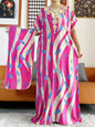 New Style African Summer Short Sleeve Dashiki Dresses Flora Loose Boubou Maxi Islam Women Casual Dress African Abaya Clothes
