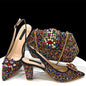 Venus Chan Elegant Pointed-Toe Heeled Sandals Shoes 2024 Woman High Heels Rhinestone New Italian Shoes and Bag for Party