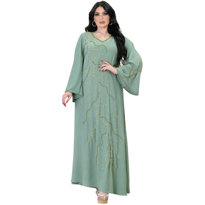 Caftan Eid Elegant Muslim Women Dress Ramadan Party Dubai Abaya Turkey Islam Long Evening Dresses Musulmane Elegant Vestidos