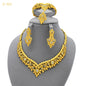 XUHUANG Luxury Crystal Gold Color Necklace Sets For Women Wedding Dubai African Jewelry Set Indian Jewellery Anniversary Gifts