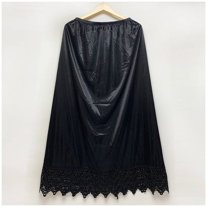2025 Latest Comfort Women's Relaxed Long Skirt Lace Knee Length Elastic High Waist Flared Pleated Swing Skirt Cool Summer Dress