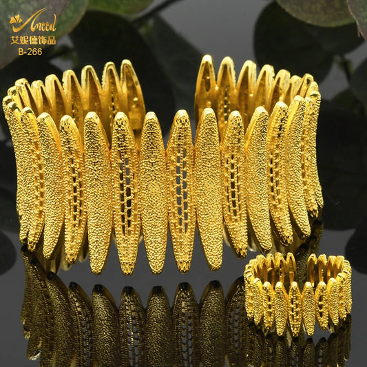 ANIID Dubai 2022 New Luxury Female Gold Color Bangles For Women Nigerian Wedding Jewelry Gifts African Bijoux Bracelet Jewellery