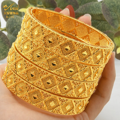 Dubai Bangles For Women Middle East Gold Color Bangle Ethiopian Saudi Arab Bracelet Wedding Bride Jewelery African Birthday Gift
