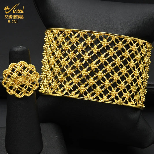 ANIID Dubai 2022 New Luxury Female Gold Color Bangles For Women Nigerian Wedding Jewelry Gifts African Bijoux Bracelet Jewellery