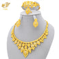 XUHUANG Luxury Crystal Gold Color Necklace Sets For Women Wedding Dubai African Jewelry Set Indian Jewellery Anniversary Gifts