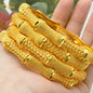 Dubai Bangles For Women Middle East Gold Color Bangle Ethiopian Saudi Arab Bracelet Wedding Bride Jewelery African Birthday Gift